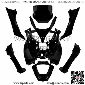 Set 8 Fairings Black Satin T4TUNE 362951 Piaggio 250 MP3 2006-2011
