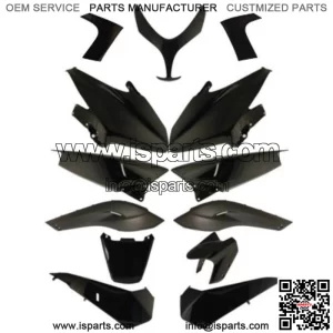 Set Fairings ONE Yamaha Tmax T Max 500 2008-2009-2010-2011 Shiny Black Painted