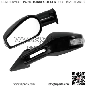 Pair of Mirrors Car RACE-6 Black Spring Indicators LED Manual Approved Car