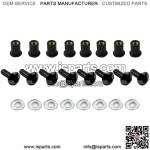 KIT OF 8 ANODIZED DOME SCREWS BLACK BCR FOR HONDA 700 NC DC Integra 2012-201