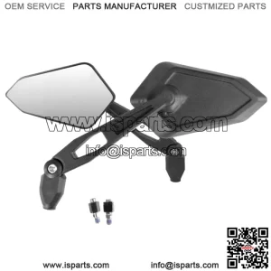 Pair of Mirrors Street Black Approved Logo Silver Benelli Lion