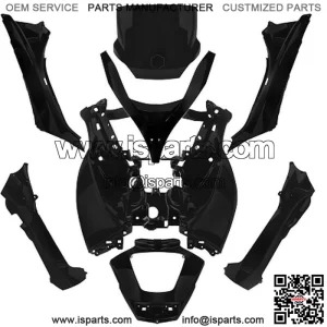 Set 8 Fairings Black Satin Line Original Piaggio 400 MP3 2008-2011