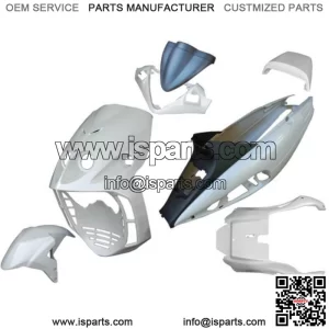 Set Fairings Plastic Frames Malaguti Phantom F12 2002 2006 White Gloss Paintable