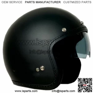 Helmet Jet Old One Black Satin Visor Smoke ' Logo Royal Enfield White