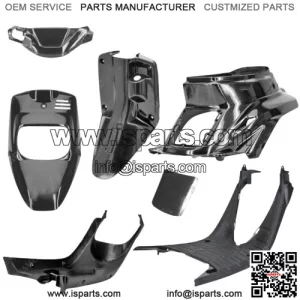 Set 7 Fairings Plastic Black Neutral Line Original Yamaha BW'S 50' 88'/03