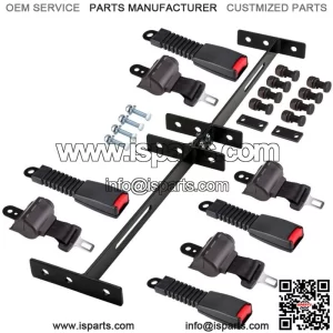 Golf Cart Seat Belts Bracket Kit for Yamaha EZGO Club Car 4 Seater Cart, Black