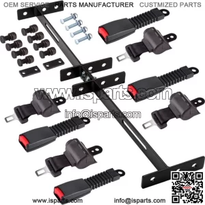 Retractable Golf Cart Seat Belts Bracket Kit for Yamaha, EZGO, Club Car