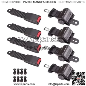 Set of 4 42" Retractable Golf Cart Seat Belts Lap For EZGO/Yamaha/Club Car