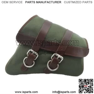 La Rosa Green Canvas Solo Saddlebag For Harley