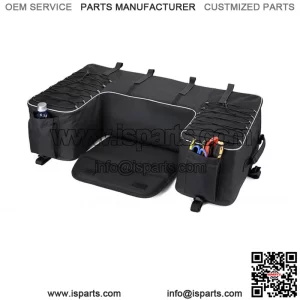 ATV Part Rear Rack Back Seat Storage Pack Luggage Bag Cushion Pad Padded Black (For: More than one vehicle)