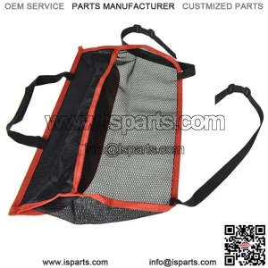 For Universal Black+Red Wire Car Seat Back Organizer Bag PU Leather+Thick Nylon