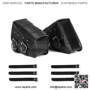 PU Leather Saddle Bag Motorcycle Luggage L&R Side Tool Bag For Honda Suzuki
