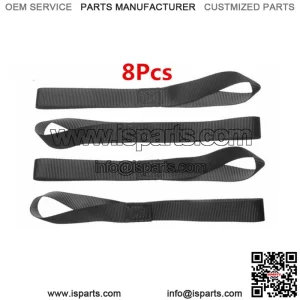 8x Black Soft Loop Tie Down Strap for Towing Cargo ATV UTV Motorcycle Snowmobile (For: More than one vehicle)