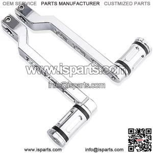 Motorcycle Heel Toe Shifter Levers 2PCS Black CNC Aluminum Gear Pedals Shift Arms Compatible with Harley Davidson Touring Softail Electra Glide Road King Street Trike (Chrome kit)