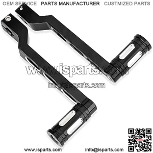 Motorcycle Heel Toe Shifter Levers 2PCS Black CNC Aluminum Gear Pedals Shift Arms Compatible with Harley Davidson Touring Softail Electra Glide Road King Street Trike (Black kit)