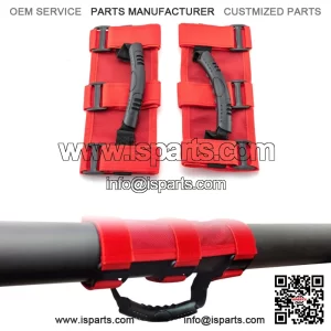 2Pcs UTV 1.5"-3" Roll Bar Red Grab Handle Grips For Polaris RZR Pro XP/PRO R (Fits: Yamaha Rhino 660)