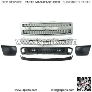 Front Bumper + Grille Valance Extension End Caps For 2007-2013 Silverado 1500 (For: Chevrolet Silverado 1500)