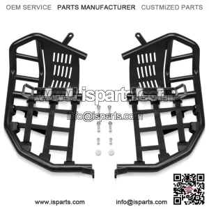 For 700 Nerf Bars Pro Peg Heel Gaurds Black Bar with Black Nets Steel (For: More than one vehicle)