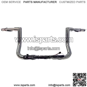 1 1/4" Prewired 10" Chrome Miter Bar Apes compatible with Harley-Davidson Electra & Street Glide, Special, Ultra Heated Grip Option