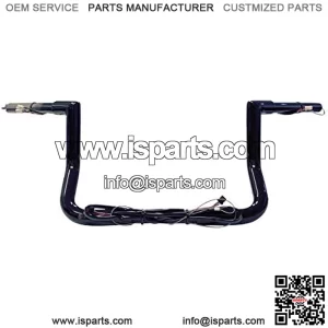 1 1/4" Prewired 10" Gloss Black Miter Bar Apes compatible with Harley-Davidson Electra & Street Glide, Special, Ultra Limited, Low - for 2014-2023 Heated Grip Option