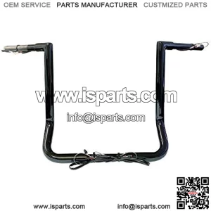 1 1/4" Pre-wired 16" Gloss Black Miter Bar Apes compatible with Harley-Davidson Electra & Street Glide, Special, Ultra Limited, Low - for 2014-2023 Heated Grip Option