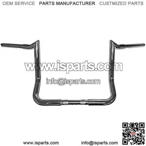 1 1/4 inch Meathook Bagger Ape Handlebar, 14 inch Rise, Chrome