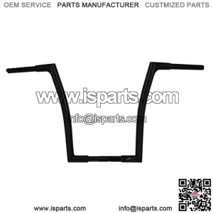 Inc. 1-1/4" EZ Install Flat Top Handlebar 16" Black 707016B