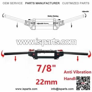 7/8" 22mm Adjustable Anti Vibration Handlebars For Yamaha Banshee YFZ350 YFZ450R (For: Yamaha)