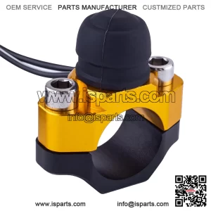 CNC Motorcycle ATV Water Proof Engine Start Stop Kill Switch Button for Electric Motorcycle Scooter Bike Modification Universal Parts with Mounting Backplate-Gold