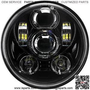 5-3/4 5.75 inch LED Headlight Compatible with Harley Davidson Dyna Sportster Iron 883 1200 Low Rider XLH883 Super Glide Softail Custom XLH1200 Forty-Eight SuperLow Street 500 750(Black)