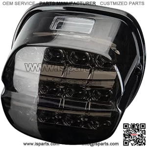 Layback LED Tail Lamp Rear Brake Light Smoked Taillights Assembly Compatible with Harley Davidson Sportster 883 1200 Dyna Road King Electra Glide Softail Street Glide Touring(Black)