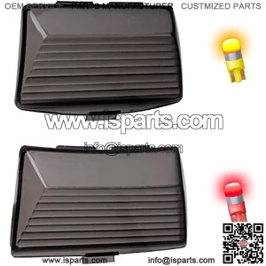 Front Rear Fender Tips Mud Guards Covers w/LED Lights Compatible with Harley Ultra Classic Electra Glide FLHRI FLSTC(Smoked Lens)