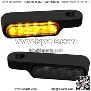 Handlebar LED Turn Signals Mini Motorcycle Blinkers Handle Bar Marker Light Compatible with Harley Dyna Sportster 883 Road King Electra Glide Softail Fat Bob