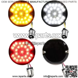 1157 Front 1156 Rear LED Turn Signals, 3 1/4 Inch Flat Motorcycle Brake Taillights for Harley Touring Road King Electra Glide Softail Ultra Classic Ultra Limited - 4Pcs