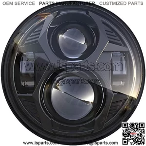 5.75 Inch Round Led Headlight 51W 5-3/4" Headlight Compatible with Harley Dyna Sportster Iron 883 Street Rod Street Bob Softail Deuce Custom Super Wide Glide Motorcycle, Black