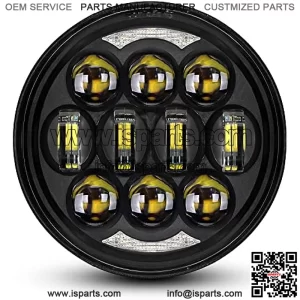 Brightest DOT Approved 80W 5-3/4" 5.75" Round LED Projection Headlight Compatible with Dyna Street Bob Super Wide Glide Low Rider Night Rod Train Softail Deuce Custom Sportster Iron 883,Black