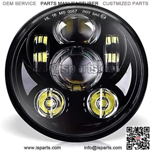 5-3/4 5.75 inch LED Headlight - Compatible with Harley Davidson Dyna Street Bob Super Wide Glide Low Rider Night Rod Train Softail Deuce Custom Sportster Iron 883-Black