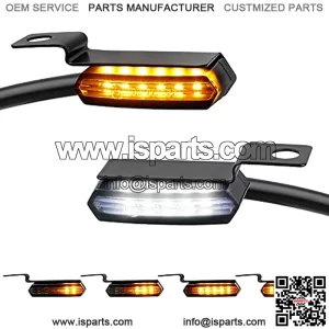 Sequential Handlebar Front Turn Signals Flowing LED Motorcycle Blinkers Mini Running Light Compatible with Harley Dyna Sportster 883 Road King Softail