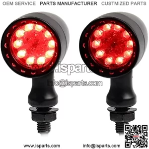 Rear Universal Motorcycle LED Turn Signals, Red Brake Tail Lights for Harley Scooter Honda Kawasaki Suzuki Triumph Yamaha-2Pcs