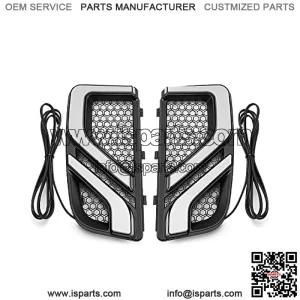 Motorcycle LED Turn Signal Running Light for Fairing Lower Grills, Compatible with Touring Electra Glide Ultra Limited Road Glide 2014-2020 2021 2022 2023 (Black)