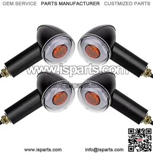 Motorcycle LED Turn Signals Lights Front Rear 4PCS Bullet Indicators 4 Wire Universal Compatible with Honda Shadow Spirit Aero BigRuckus VTX Rebel Sabre Kawasaki Vulcan Harley Sportster(Style-A)