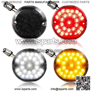 3 1/4 Inch Flat LED Turn Signals, 1157 Front + 1156 Rear Tail Running Light Smoked Lens Compatible with Harley Electra Glide Ultra Classic Ultra Limited Heritage Softail Road King Tour Glide