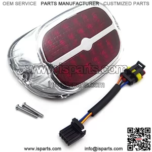 MT355-RL-C-C RED Tail Brake Running Lights Compatible with Harley Davidson Dyna Sportster 1999-later XL Clear Lens