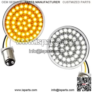 1157 Front LED Turn Signals 2 Inch Bullet Blinkers SMD Panel Compatible with Harley Dyna Sportster Road King Street Glide Softail