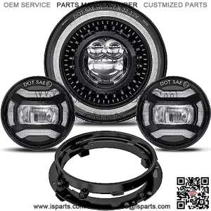 2023  1000% Bright Anti-glare 7 inch LED Headlight Motorcycle Kit Compatible with Harley Davidson Touring Ultra Classic Fat Boy etc DOT W/Start-up Gradient Starry Atmosphere Welcome DRL