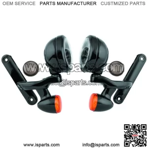 Letric Lighting Co. 4.5" LED Fog/Passing Lights With Turn Signals And Bracket For Harley