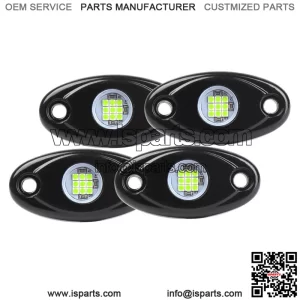 4X GREEN  LED Rock Light Pods Under Wheel Trail Rig Lamp Offroad ATV UTV 4X4 (For: More than one vehicle)