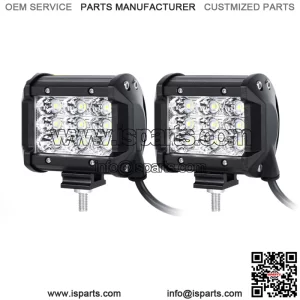 Tri Row 4"inch 90W  LED Work Light Bar FLOOD Pods for Can-am Polaris RZR ATV UTV (For: More than one vehicle)
