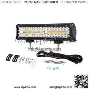 12" LED Work Light Bar Spot Beam Amber+White Strobe Lamp ATV UTV Offroad (For: More than one vehicle)