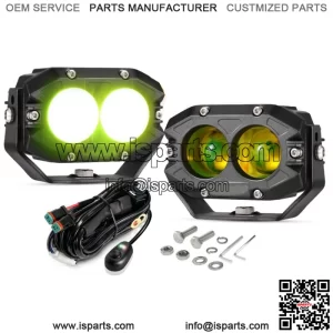 2x 4" LED Fog Amber Light Spot Bumper Driving Pod Bar For Polaris RZR XP ATV UTV (For: More than one vehicle)